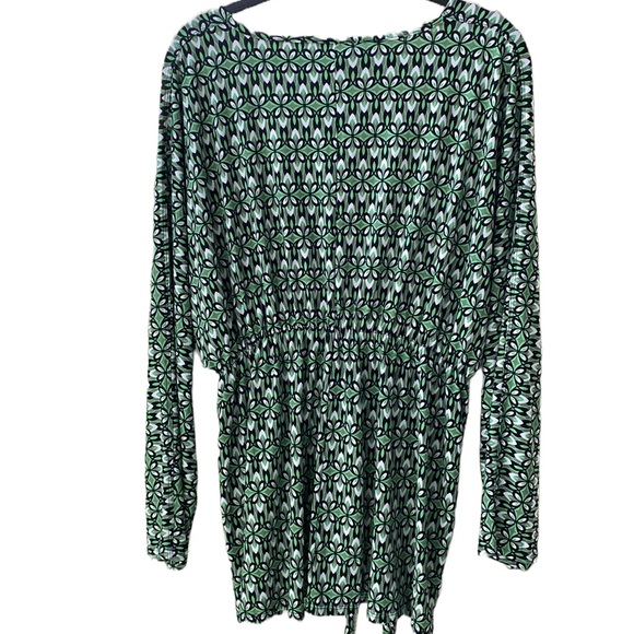 Lily 🖤💜🤍 Geometric Retro Patterned Long Open Topper, Elastic Waist Front Tie - Picture 14 of 15